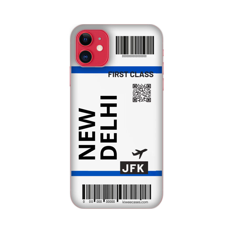 Flying to New Delhi Flight Ticket Pattern Mobile Case Cover for iPhone 11/ iPhone 11 Pro/ iPhone 11 Pro Max