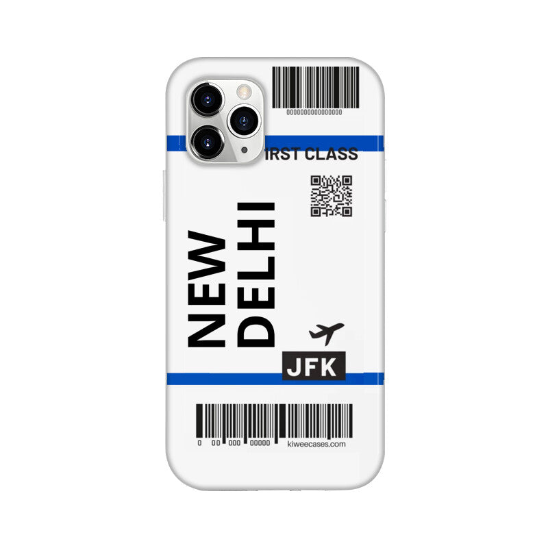 Flying to New Delhi Flight Ticket Pattern Mobile Case Cover for iPhone 11/ iPhone 11 Pro/ iPhone 11 Pro Max