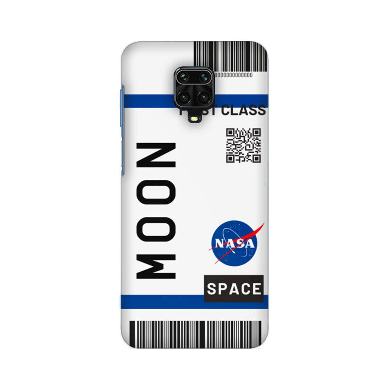 Flying to Moon Flight Ticket Pattern Mobile Cover for Redmi Note 9/ Redmi Note 9 Pro