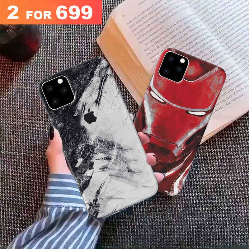 Combo Offer On Beard And Marble Pattern Mobile Case For iPhone 11 Pro ( Pack Of 2 )