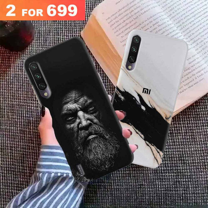 Combo Offer On Beard And Marble Pattern Mobile Case For Redmi A3 ( Pack Of 2 )