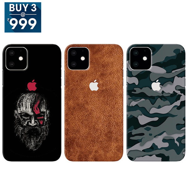 Combo Offer On Beard, Deasert And Military Camo Pattern Mobile Case For iPhone 11 ( Pack Of 3 )