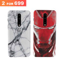 Combo Offer On Iron Man And Marble Pattern Mobile Case For Oneplus 7T Pro ( Pack Of 2 )