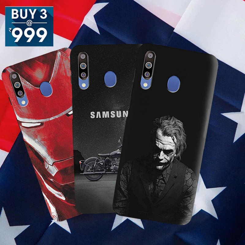 Combo Offer On Biker, Iron Man And Joker Pattern Mobile Case For Galaxy M30 ( Pack Of 3 )