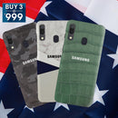 Combo Offer On Marble Blue, Camo And Green Boxes Pattern Mobile Case For Galaxy A30 ( Pack Of 3 )