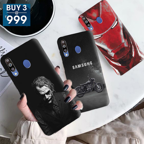 Combo Offer On Biker, Iron Man And Joker Pattern Mobile Case For Galaxy M30 ( Pack Of 3 )