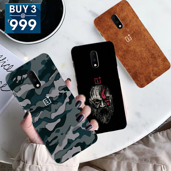 Combo Offer On Beard, Deasert And Military Camo Pattern Mobile Case For Oneplus 6T ( Pack Of 3 )