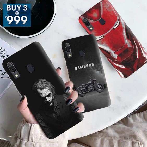 Combo Offer On Biker, Iron Man And Joker Pattern Mobile Case For Galaxy A30 ( Pack Of 3 )