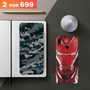 Combo Offer On Iron Man And Green Camo Pattern Mobile Case For Redmi Note 7 Pro ( Pack Of 2 )