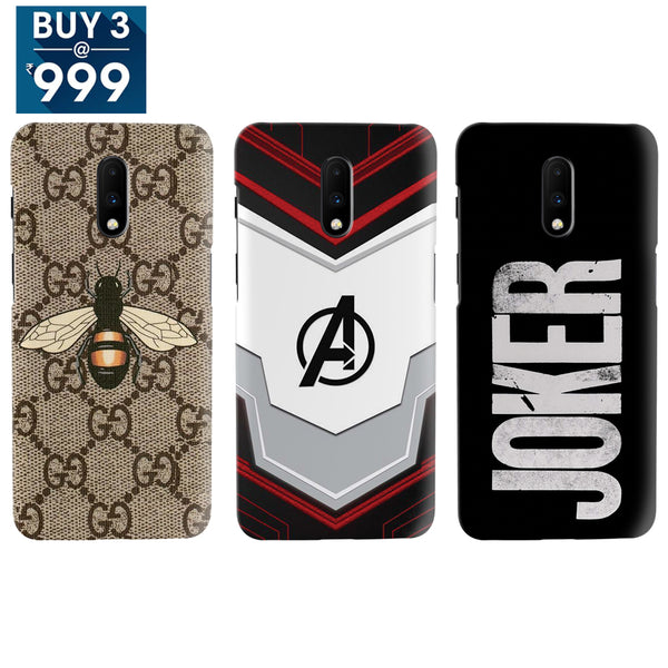 Combo Offer On Joker, Honey Bee And Avangers Pattern Mobile Case For Oneplus 7 ( Pack Of 3 )