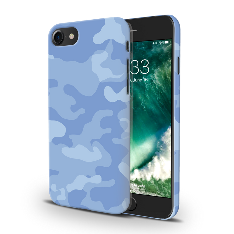 Blue and White Camouflage Printed Slim Cases and Cover for iPhone 7