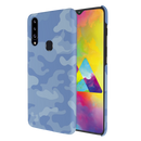 Blue and White Camouflage Printed Slim Cases and Cover for Galaxy A20S