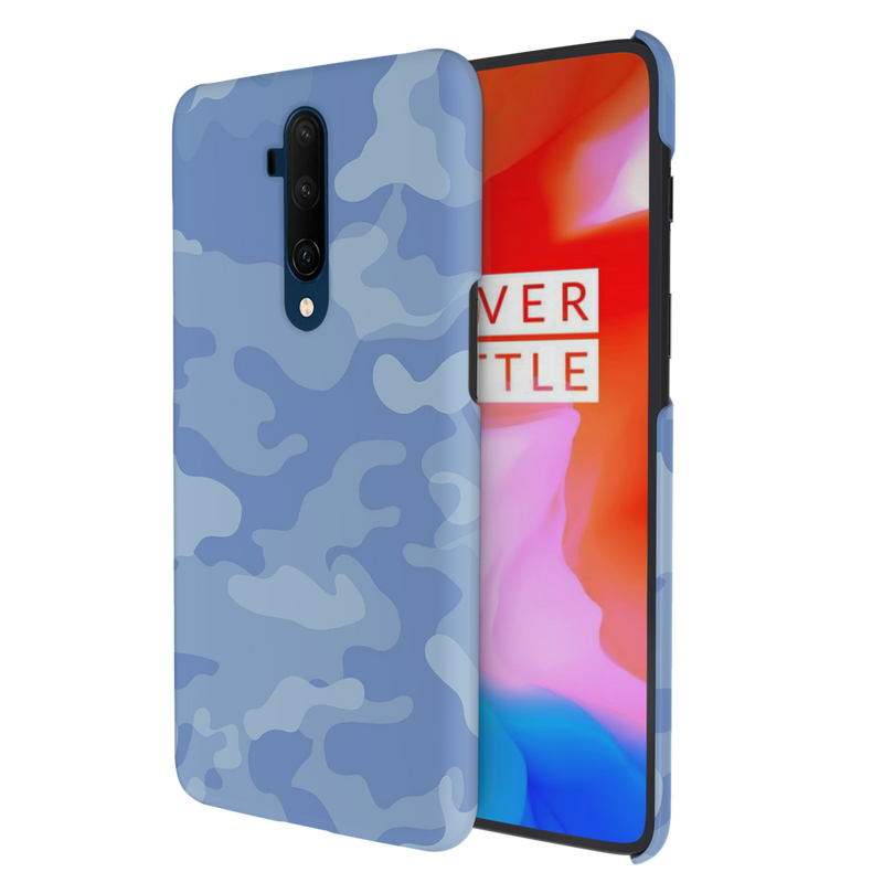 Blue and White Camouflage Printed Slim Cases and Cover for OnePlus 7T Pro