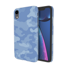 Blue and White Camouflage Printed Slim Cases and Cover for iPhone XR