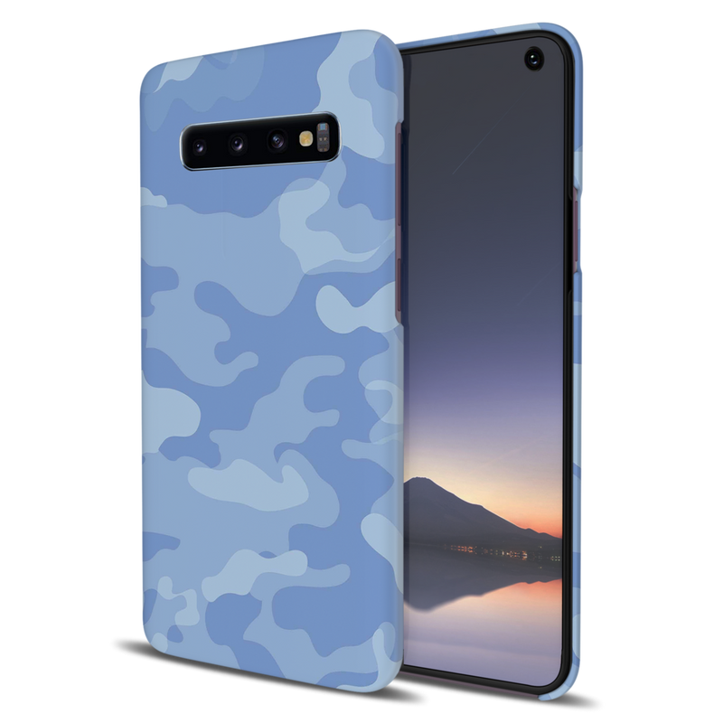 Blue and White Camouflage Printed Slim Cases and Cover for Galaxy S10