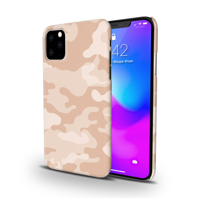 Cream and White Camouflage Printed Slim Cases and Cover for iPhone 11 Pro