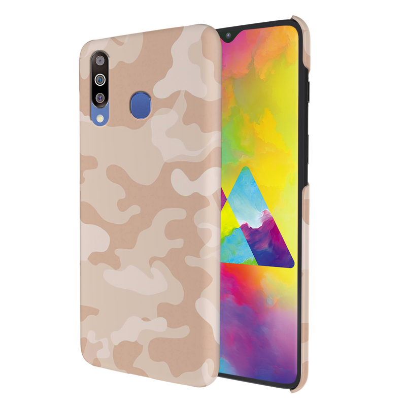 Cream and White Camouflage Printed Slim Cases and Cover for Galaxy M30