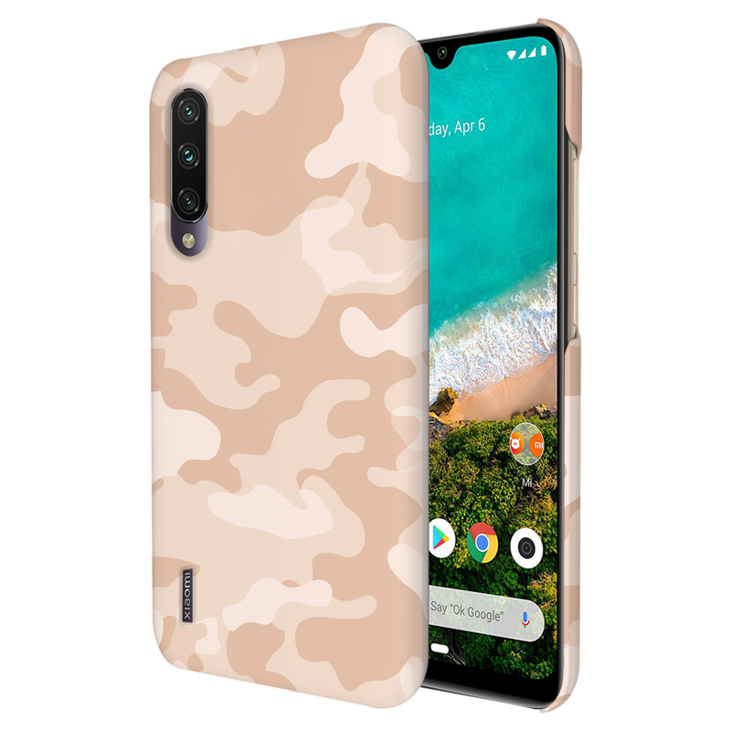 Cream and White Camouflage Printed Slim Cases and Cover for Redmi A3