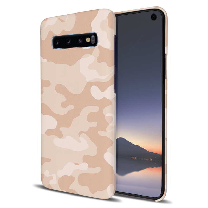 Cream and White Camouflage Printed Slim Cases and Cover for Galaxy S10