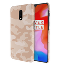 Cream and White Camouflage Printed Slim Cases and Cover for OnePlus 7