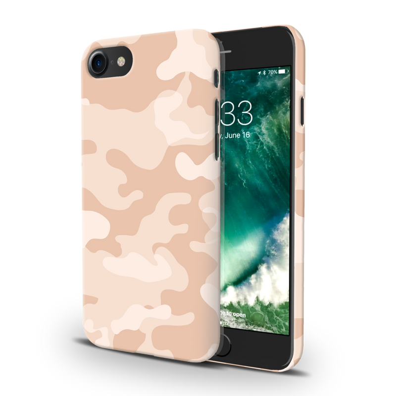 Cream and White Camouflage Printed Slim Cases and Cover for iPhone 7