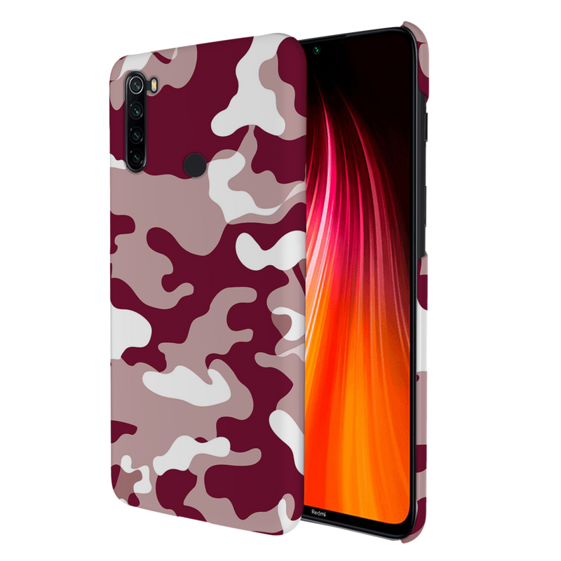 Maroon and White Camouflage Printed Slim Cases and Cover for Redmi Note 8