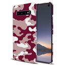 Maroon and White Camouflage Printed Slim Cases and Cover for Galaxy S10 Plus