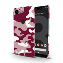 Maroon and White Camouflage Printed Slim Cases and Cover for Pixel 3 XL