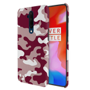 Maroon and White Camouflage Printed Slim Cases and Cover for OnePlus 7T Pro