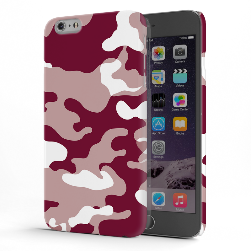 Maroon and White Camouflage Printed Slim Cases and Cover for iPhone 6 Plus