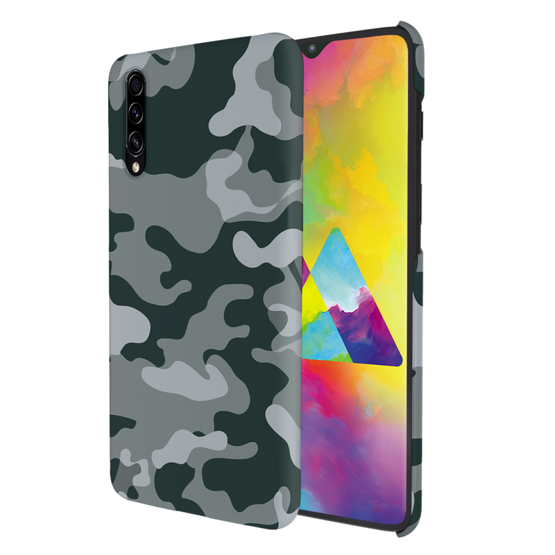 Olive Green and White Camouflage Printed Slim Cases and Cover for Galaxy A50S