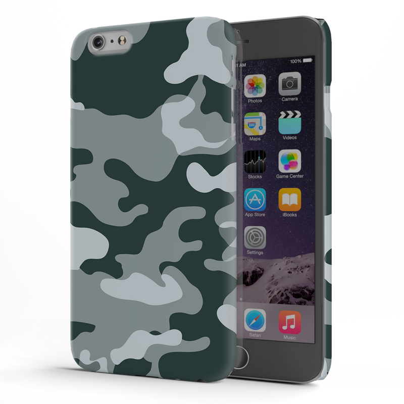 Olive Green and White Camouflage Printed Slim Cases and Cover for iPhone 6 Plus