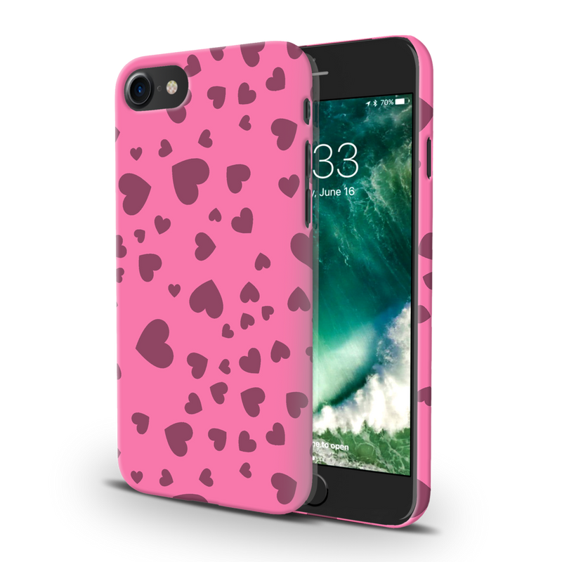 Pink Hearts Printed Slim Cases and Cover for iPhone 7