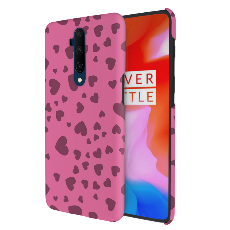 Pink Hearts Printed Slim Cases and Cover for OnePlus 7T Pro