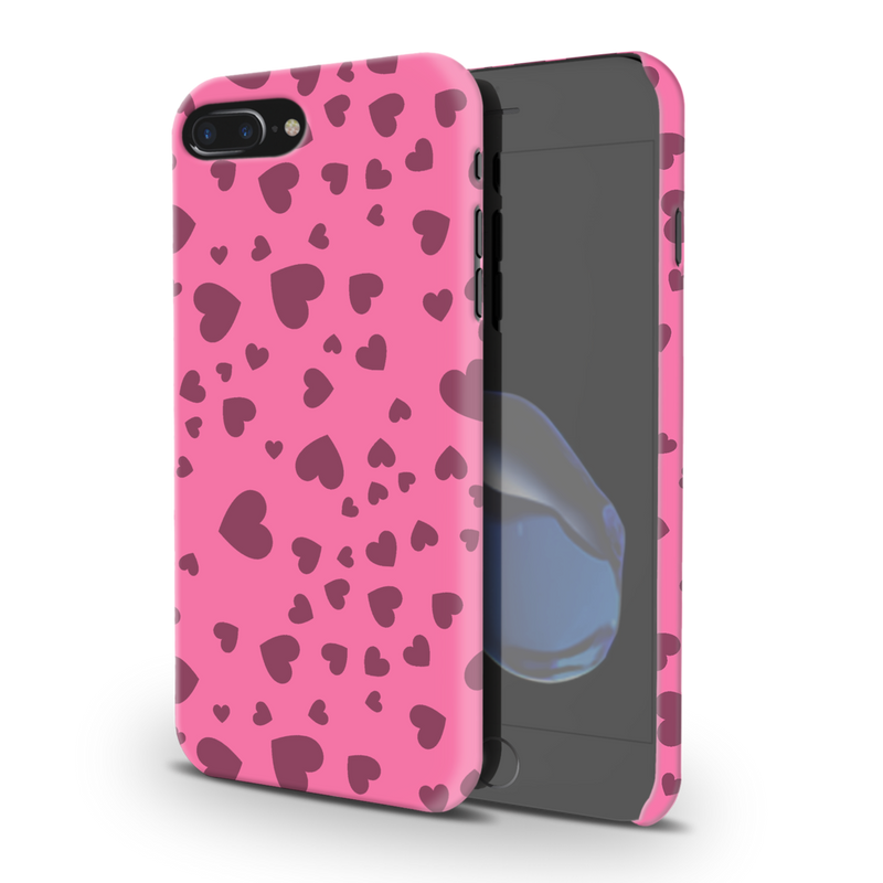 Pink Hearts Printed Slim Cases and Cover for iPhone 7 Plus