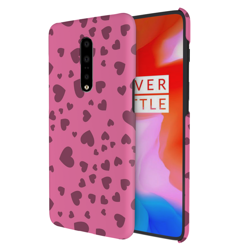 Pink Hearts Printed Slim Cases and Cover for OnePlus 7 Pro