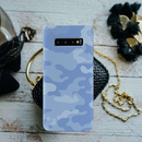 Blue and White Camouflage Printed Slim Cases and Cover for Galaxy S10