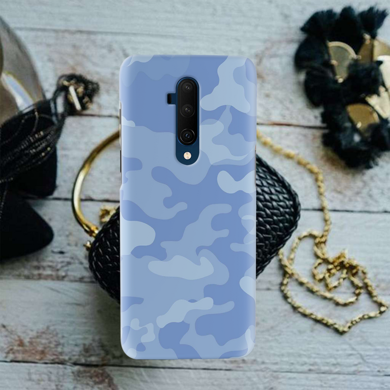 Blue and White Camouflage Printed Slim Cases and Cover for OnePlus 7T Pro