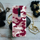 Maroon and White Camouflage Printed Slim Cases and Cover for OnePlus 7T Pro