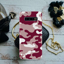 Maroon and White Camouflage Printed Slim Cases and Cover for Galaxy S10 Plus