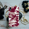 Maroon and White Camouflage Printed Slim Cases and Cover for iPhone XR