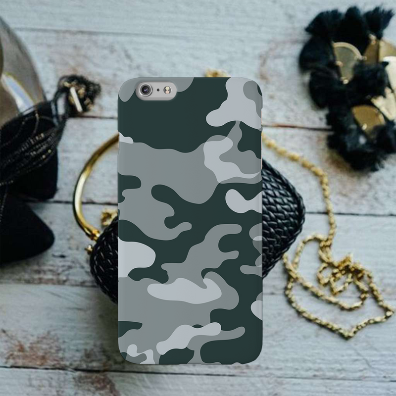 Olive Green and White Camouflage Printed Slim Cases and Cover for iPhone 6 Plus