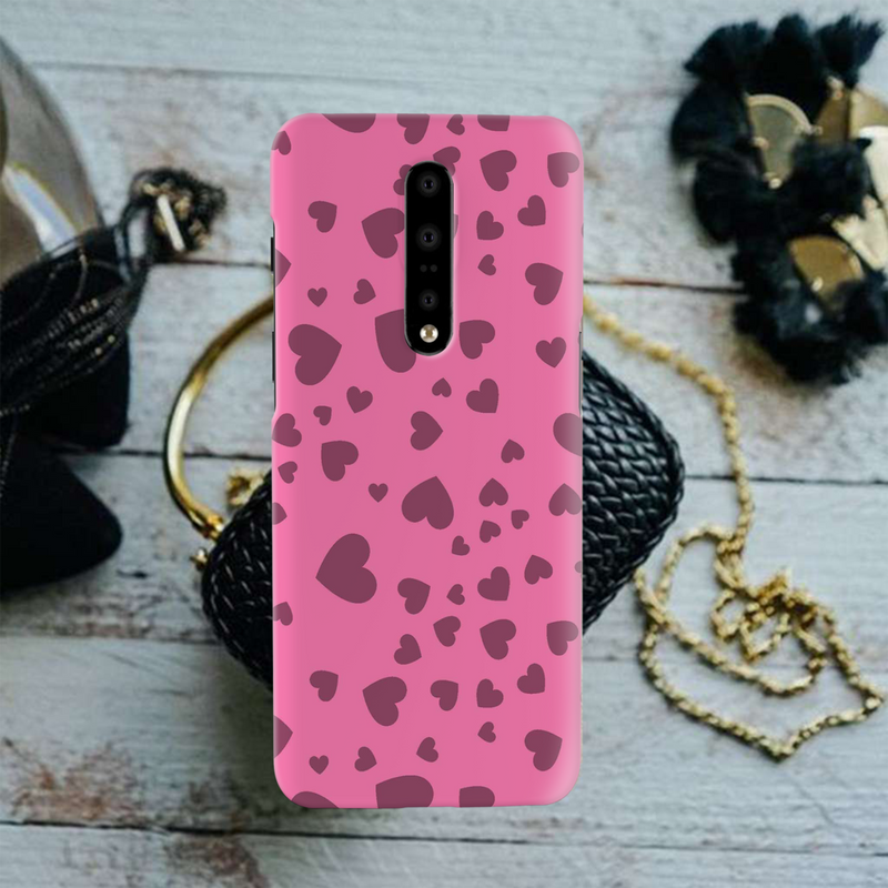 Pink Hearts Printed Slim Cases and Cover for OnePlus 7 Pro