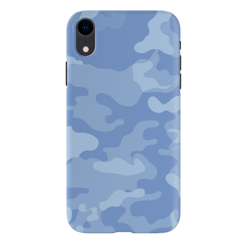 Blue and White Camouflage Printed Slim Cases and Cover for iPhone XR