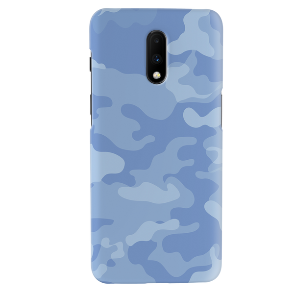 Blue and White Camouflage Printed Slim Cases and Cover for OnePlus 7