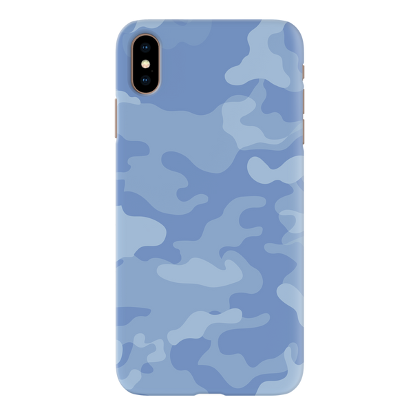 Blue and White Camouflage Printed Slim Cases and Cover for iPhone XS Max