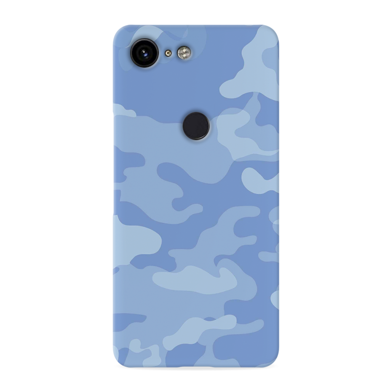 Blue and White Camouflage Printed Slim Cases and Cover for Pixel 3