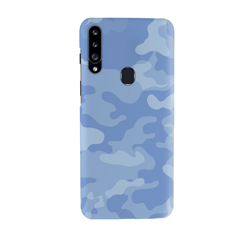 Blue and White Camouflage Printed Slim Cases and Cover for Galaxy A20S