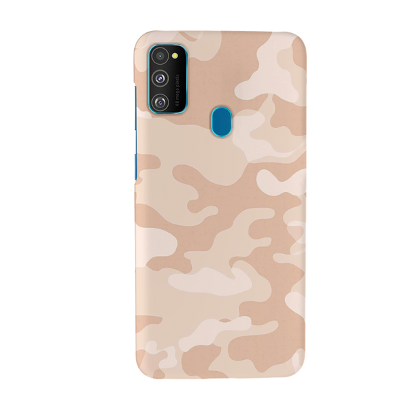 Cream and White Camouflage Printed Slim Cases and Cover for Galaxy M30S