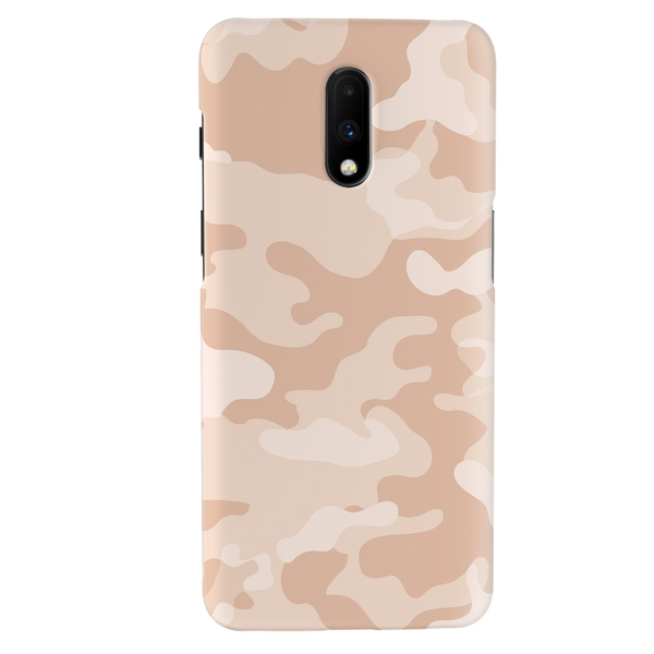 Cream and White Camouflage Printed Slim Cases and Cover for OnePlus 7